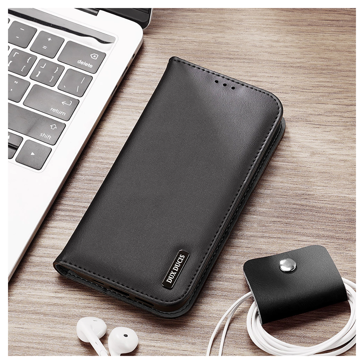 Dux Ducis Hivo Apple iPhone 16 Hoesje RFID Book Case Zwart afbeelding 11
