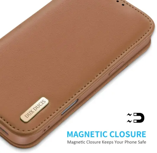 Dux Ducis Hivo Apple iPhone 16 Plus Hoesje RFID Book Case Bruin afbeelding 6