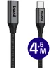 Buddi Flex USB-C Female naar USB-C Male Verlengkabel 60W 4,5M Zwart