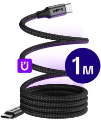 Buddi Flex USB-C naar USB-C Magnetische Kabel 60W Fast Charge 1M Zwart