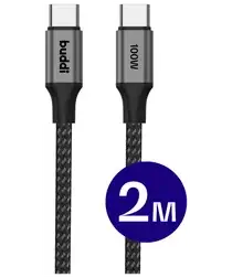 Buddi Flex USB-C naar USB-C Kabel 100W Super Fast Charge 2M Zwart afbeelding