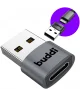 Buddi Ease USB-C naar USB-A 480 Mbps Adapter Koppelstuk Grijs