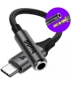 Buddi Ease 3.5mm Headset Jack Aux naar USB-C Adapter met DAC Chip Zwart