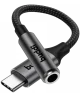 Buddi Ease 3.5mm Headset Jack Aux naar USB-C Adapter met DAC Chip Zwart