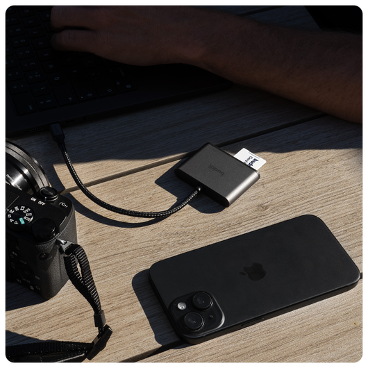 Buddi Ease USB-C SD Kaartlezer Adapter met USB A converter Grijs afbeelding 9