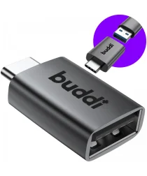 Buddi Ease USB-A naar USB-C Adapter Koppelstuk USB 3.0 Grijs afbeelding