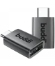 Buddi Ease USB-A naar USB-C Adapter Koppelstuk USB 3.0 Grijs