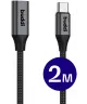 Buddi Flex USB-C Female naar USB-C Male Verlengkabel 60W 2M Zwart