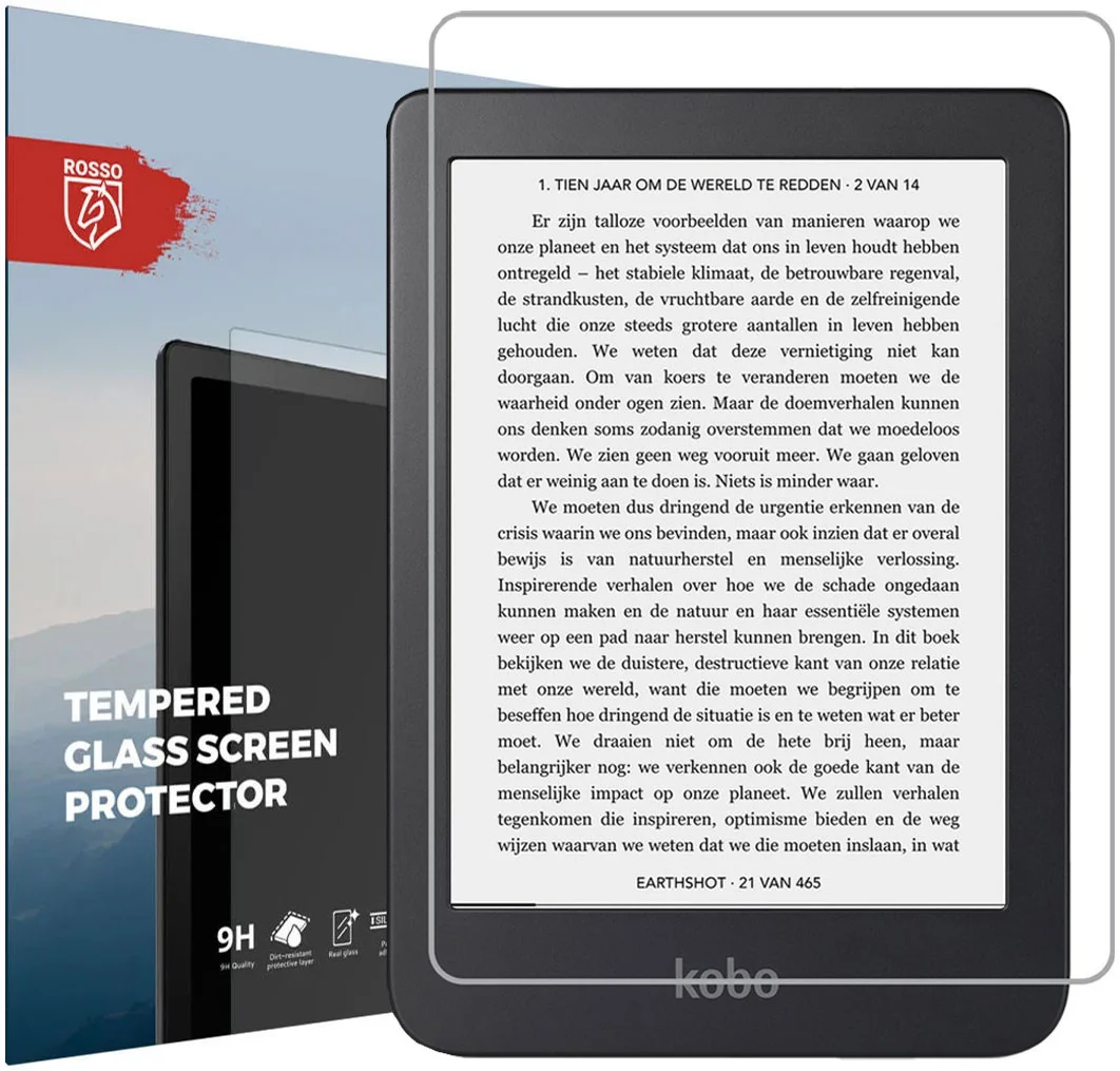Rosso Kobo Clara 2E 9H Tempered Glass Screen Protector afbeelding 1