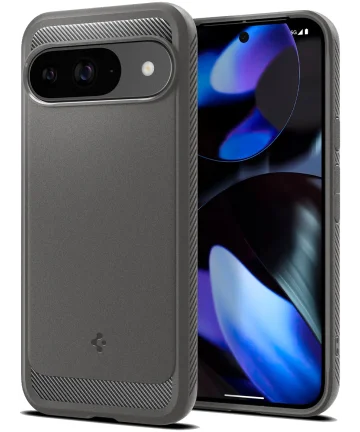 Spigen Rugged Armor Google Pixel 9 / 9 Pro Hoesje Back Cover Grijs Hoesjes