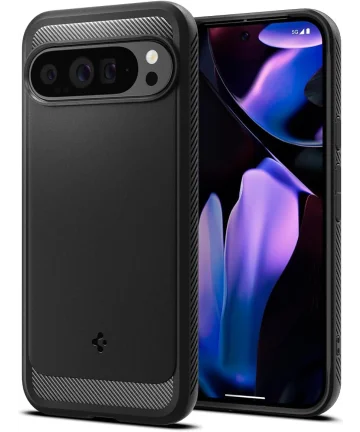 Spigen Rugged Armor Google Pixel 9 Pro XL Hoesje Back Cover Zwart Hoesjes