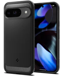 Spigen Rugged Armor Google Pixel 9 / 9 Pro Hoesje Back Cover Zwart