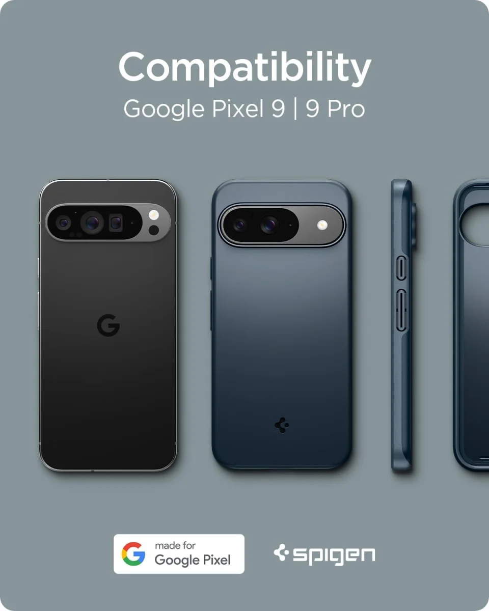 Spigen Thin Fit Google Pixel 9 / 9 Pro Hoesje Back Cover Metal Slate afbeelding 2