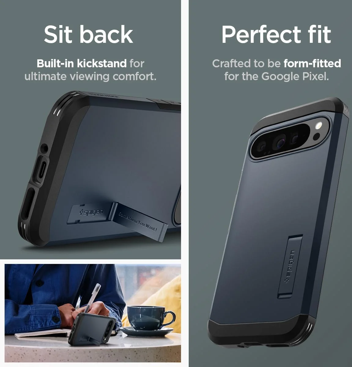 Spigen Tough Armor Google Pixel 9 Pro XL Hoesje Back Cover Metal Slate afbeelding 6
