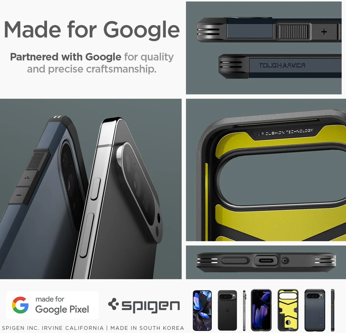 Spigen Tough Armor Google Pixel 9 Pro XL Hoesje Back Cover Metal Slate afbeelding 7