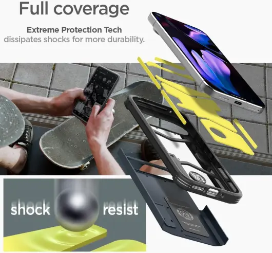 Spigen Tough Armor Google Pixel 9 Pro XL Hoesje Back Cover Metal Slate afbeelding 3