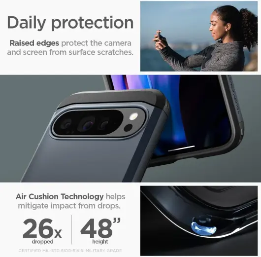 Spigen Tough Armor Google Pixel 9 Pro XL Hoesje Back Cover Metal Slate afbeelding 4