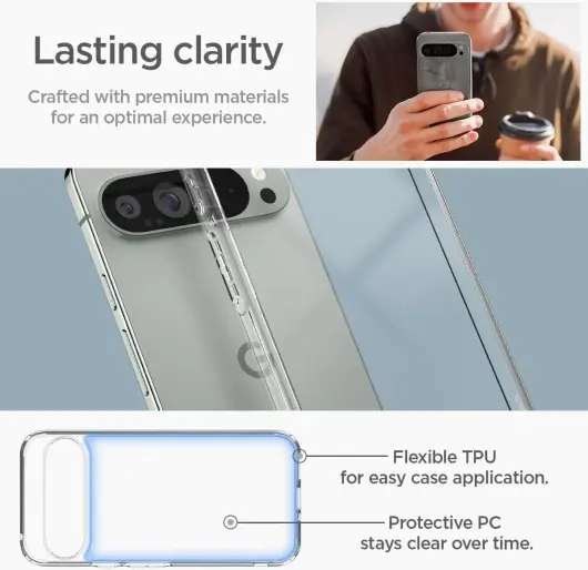 Spigen Ultra Hybrid Google Pixel 9 Pro XL Hoesje Back Cover Transparant afbeelding 4