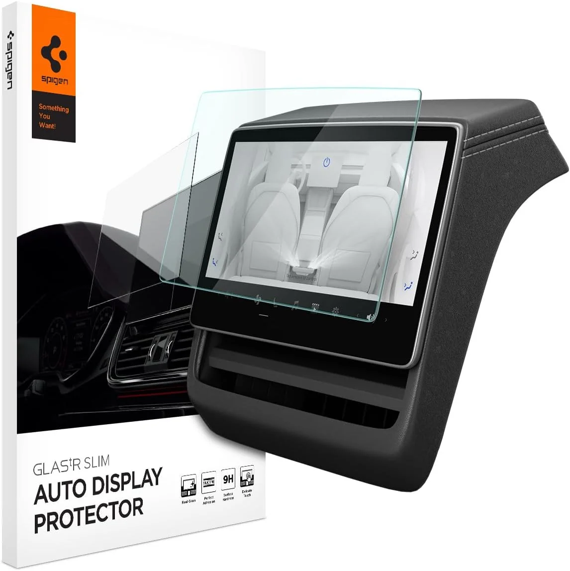 Spigen Glas.tR Slim Tesla Model 3 (2024) Screen Protector Rear Display Glas afbeelding 1