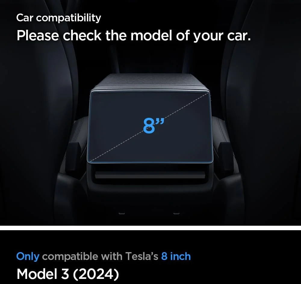 Spigen Glas.tR Slim Tesla Model 3 (2024) Screen Protector Rear Display Glas afbeelding 3
