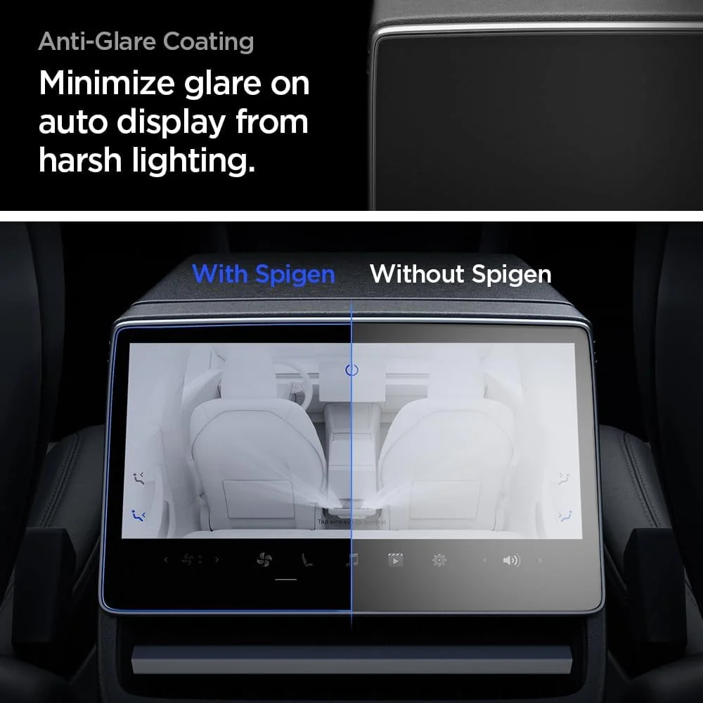 Spigen Glas.tR Slim Tesla Model 3 (2024) Screen Protector Rear Display Glas afbeelding 4
