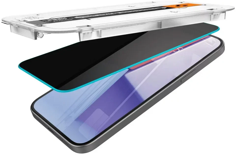 Spigen EZ Fit GLAS.tR Apple iPhone 15 Privacy Glass (1-Pack) afbeelding 9
