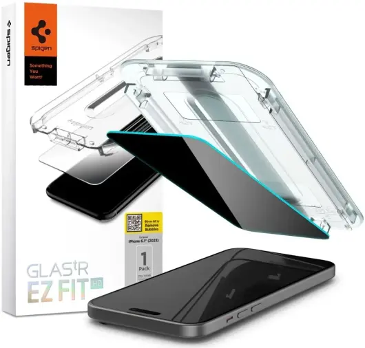 Spigen EZ Fit GLAS.tR Apple iPhone 15 Privacy Glass (1-Pack) afbeelding 1
