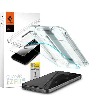 Spigen EZ Fit GLAS.tR Apple iPhone 15 Pro Screen Protector Transparant 1-Pack Screen Protectors