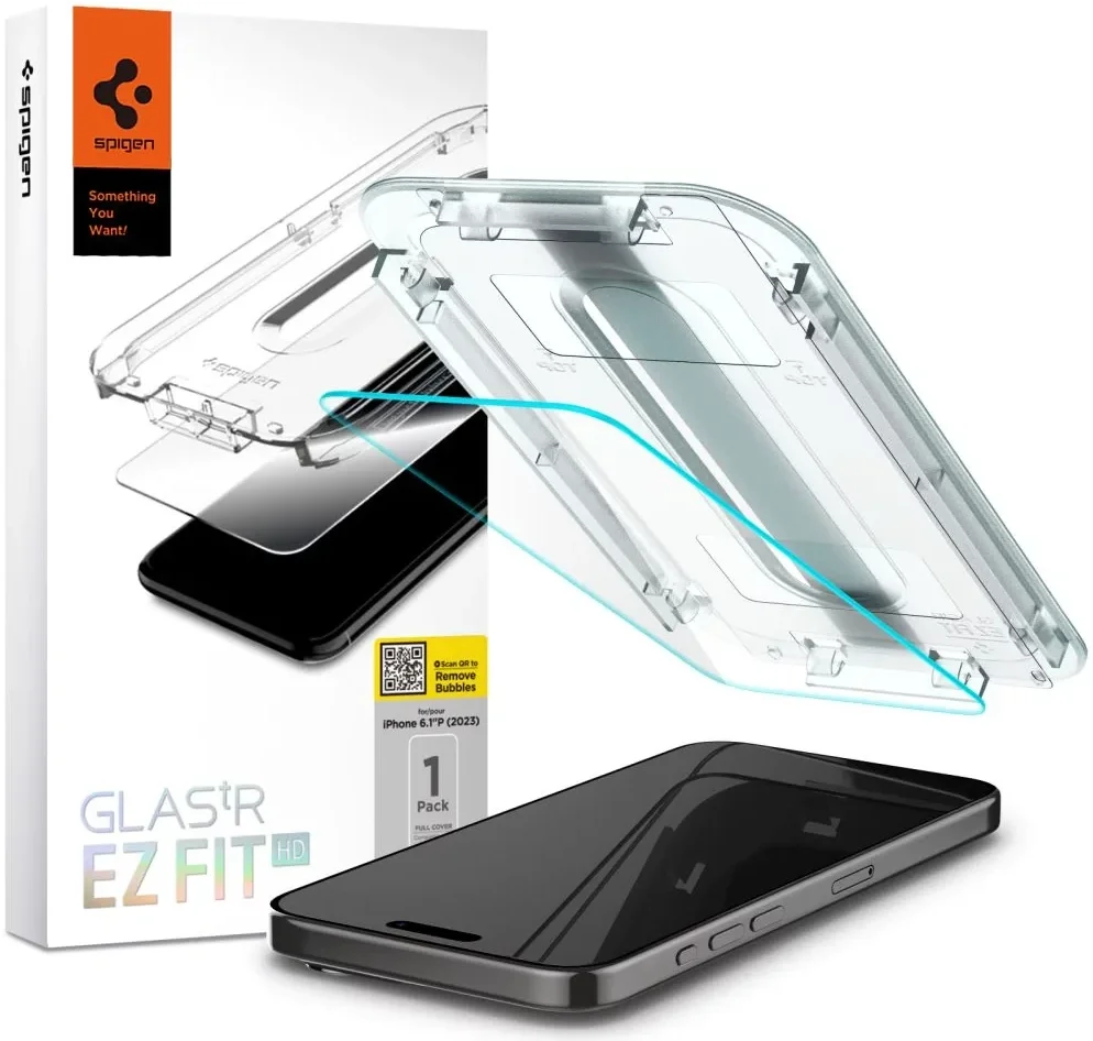 Spigen EZ Fit GLAS.tR Apple iPhone 15 Pro Screen Protector Transparant 1-Pack afbeelding 1