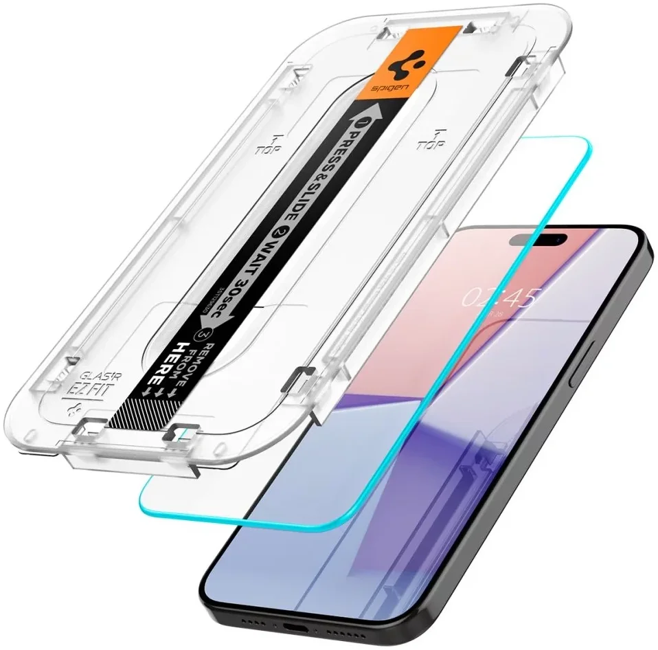 Spigen EZ Fit GLAS.tR Apple iPhone 15 Pro Screen Protector Transparant 1-Pack afbeelding 2