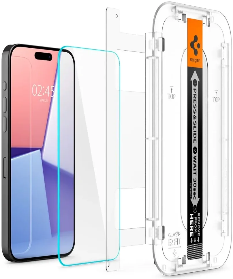 Spigen EZ Fit GLAS.tR Apple iPhone 15 Pro Screen Protector Transparant 1-Pack afbeelding 10