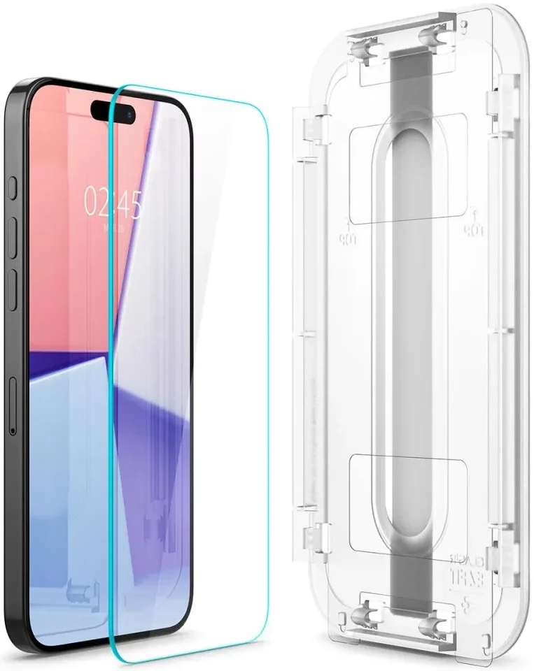 Spigen EZ Fit GLAS.tR Apple iPhone 15 Pro Screen Protector Transparant 1-Pack afbeelding 12