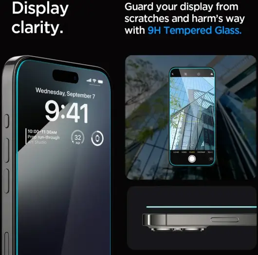 Spigen EZ Fit GLAS.tR Apple iPhone 15 Pro Screen Protector Transparant 1-Pack afbeelding 6