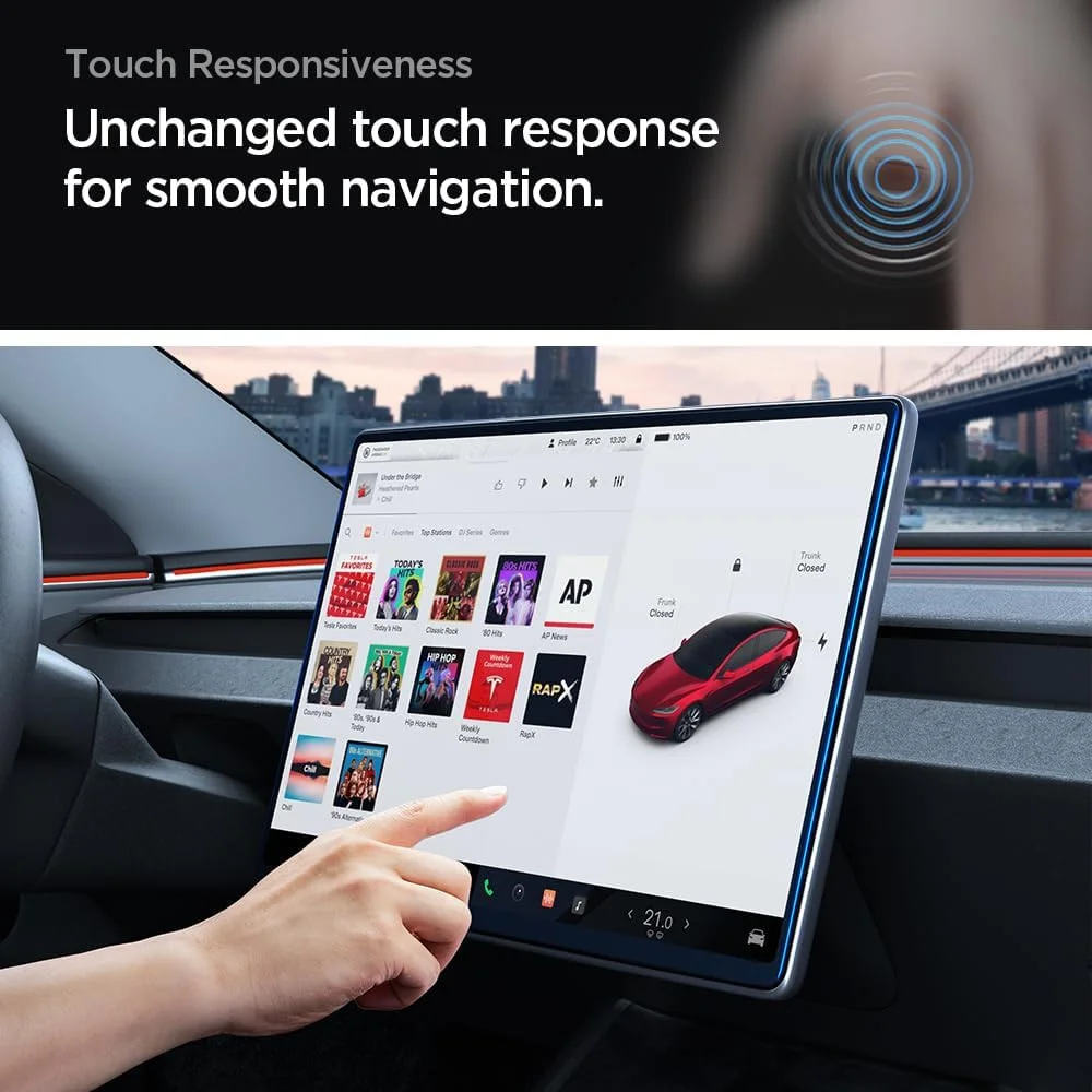 Spigen EZ Fit GLAS.tR Tesla Model 3 (2024) Screen Protector 9H Tempered Glass afbeelding 7