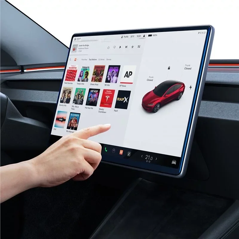 Spigen EZ Fit GLAS.tR Tesla Model 3 (2024) Screen Protector 9H Tempered Glass afbeelding 9