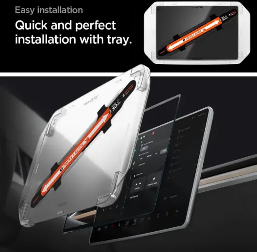 Spigen EZ Fit GLAS.tR Tesla Model 3 (2024) Screen Protector 9H Tempered Glass afbeelding 4