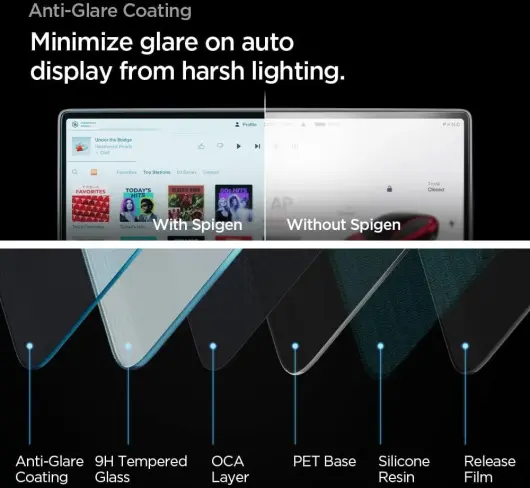 Spigen EZ Fit GLAS.tR Tesla Model 3 (2024) Screen Protector 9H Tempered Glass afbeelding 6