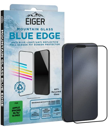 Eiger Mountain Blue Edge iPhone 16/15/14 Pro Screen Protector Anti-Blue Light Screen Protectors