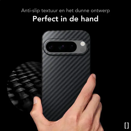 NEKIT Fiber Google Pixel 9 Pro XL Hoesje MagSafe Kevlar Back Cover Dun Zwart afbeelding 6