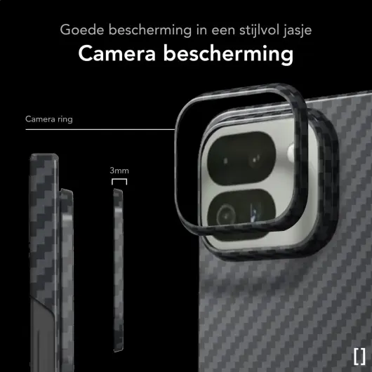NEKIT Fiber Google Pixel 9 Pro Fold Hoesje MagSafe Kevlar Back Cover Dun Zwart afbeelding 4