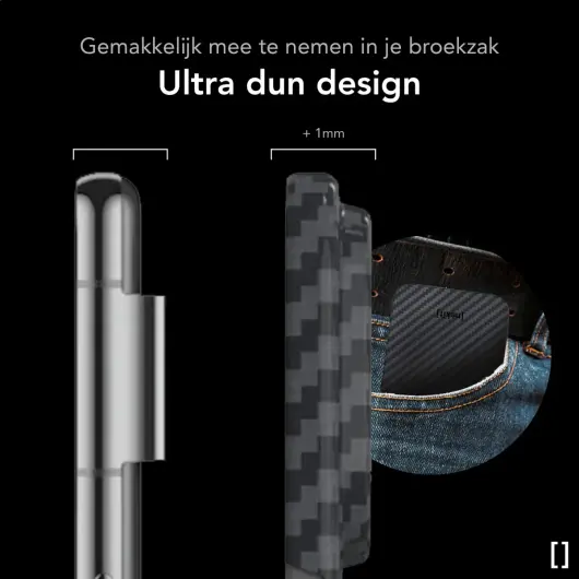 NEKIT Fiber Google Pixel 9 Pro Fold Hoesje MagSafe Kevlar Back Cover Dun Zwart afbeelding 5