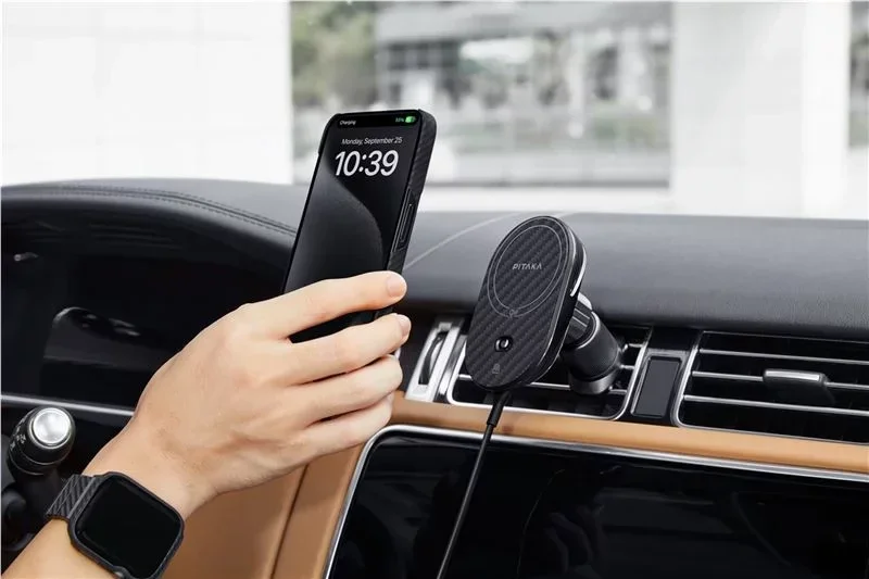 PITAKA MagEZ Car Mount Pro 2 Qi2 (15W) MagSafe Telefoonhouder Auto Zwart afbeelding 14