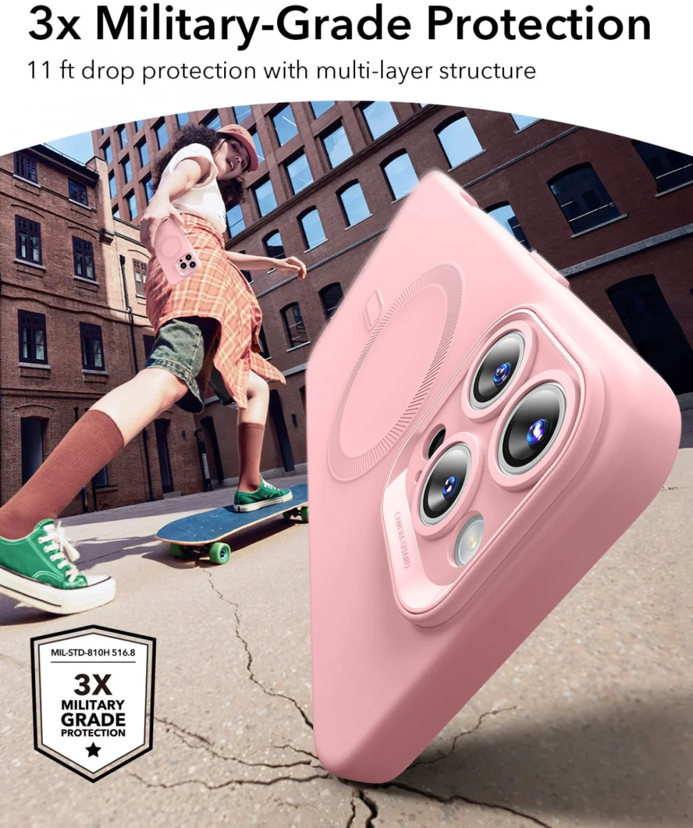 ESR Cloud Soft HaloLock Apple iPhone 16 Pro Hoesje MagSafe Roze afbeelding 2