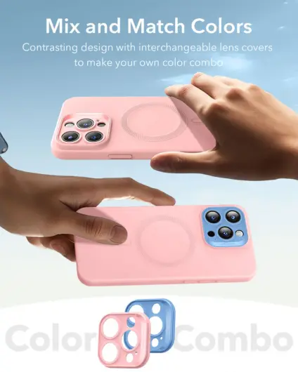 ESR Cloud Soft HaloLock Apple iPhone 16 Pro Hoesje MagSafe Roze afbeelding 5