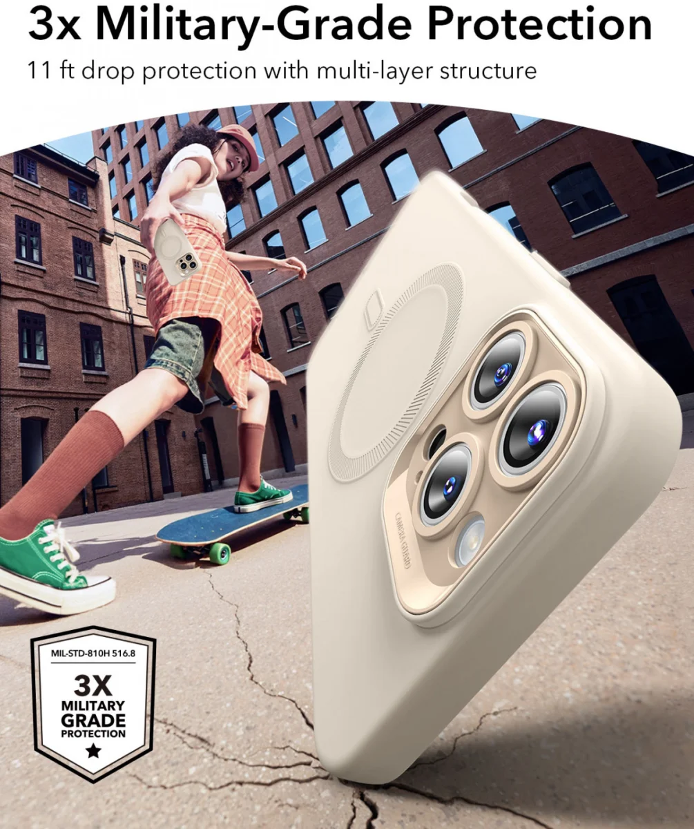 ESR Cloud Soft HaloLock Apple iPhone 16 Pro Max Hoesje MagSafe Beige afbeelding 2