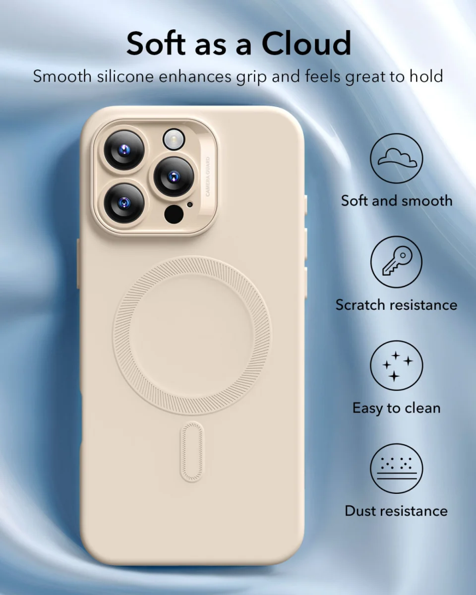 ESR Cloud Soft HaloLock Apple iPhone 16 Pro Max Hoesje MagSafe Beige afbeelding 3