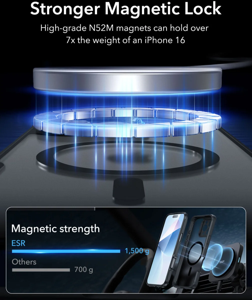 ESR Armor Tough Apple iPhone 16 Pro Max Hoesje MagSafe Frosted Zwart afbeelding 6