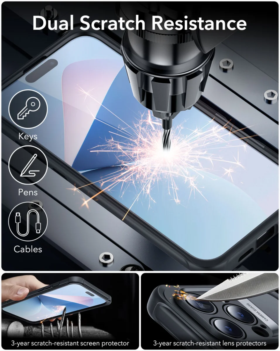 ESR Armor Tough Apple iPhone 16 Pro Max Hoesje MagSafe Frosted Zwart afbeelding 8