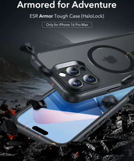 ESR Armor Tough Apple iPhone 16 Pro Max Hoesje MagSafe Frosted Zwart afbeelding 5