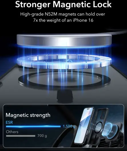 ESR Armor Tough Apple iPhone 16 Pro Max Hoesje MagSafe Frosted Zwart afbeelding 6